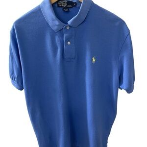 Polo by Ralph Lauren Men’s Size Large Blue with Yellow  Pony cotton Polo Shirt